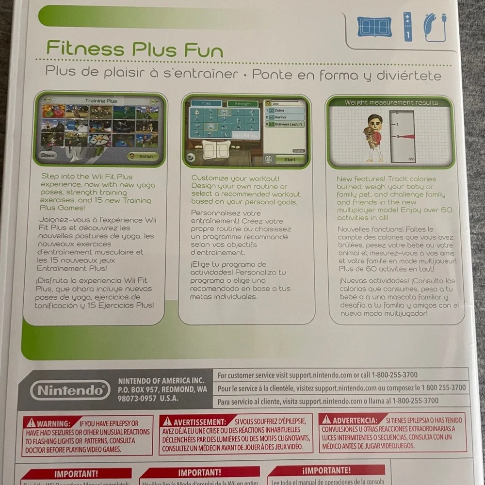Nintendo Wii Fit Plus White & Green Game Case